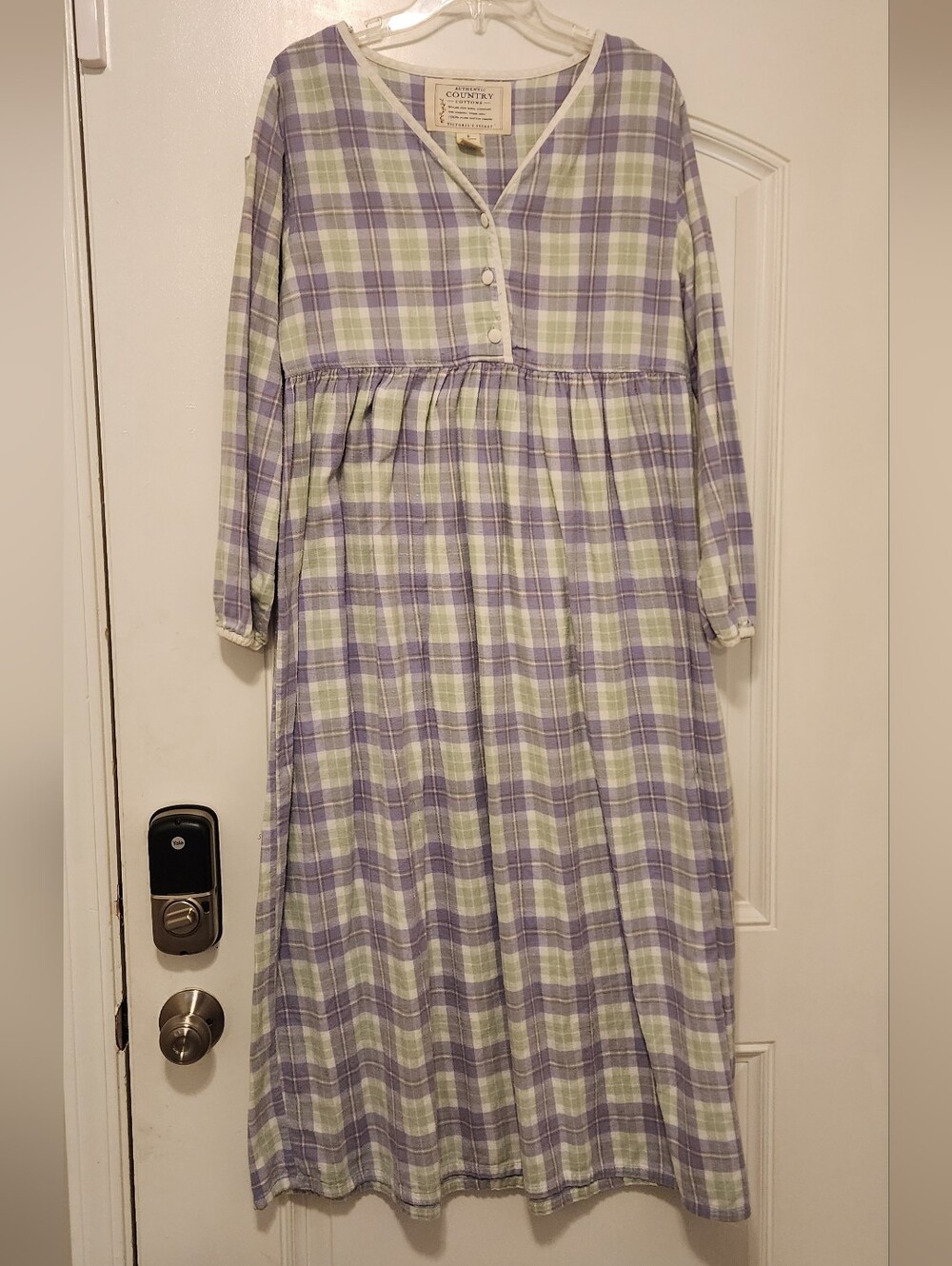 Victoria's Secret Lavender and Cream Plaid  Nap Dress Cottagecore Sz S